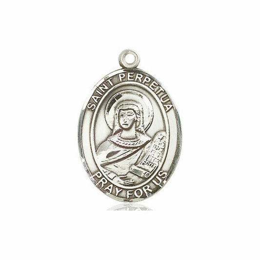 St Perpetua Medal - Sterling Silver Oval Pendant 3 Sizes