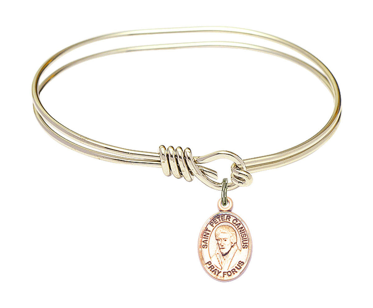 St Peter Canisius Eye Hook Bangle Bracelet - Gold-Filled Charm 9393GF