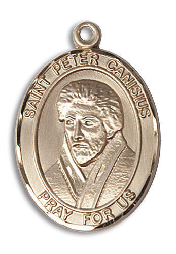 St Peter Canisius Medal - 14kt Gold Oval Pendant 3 Sizes