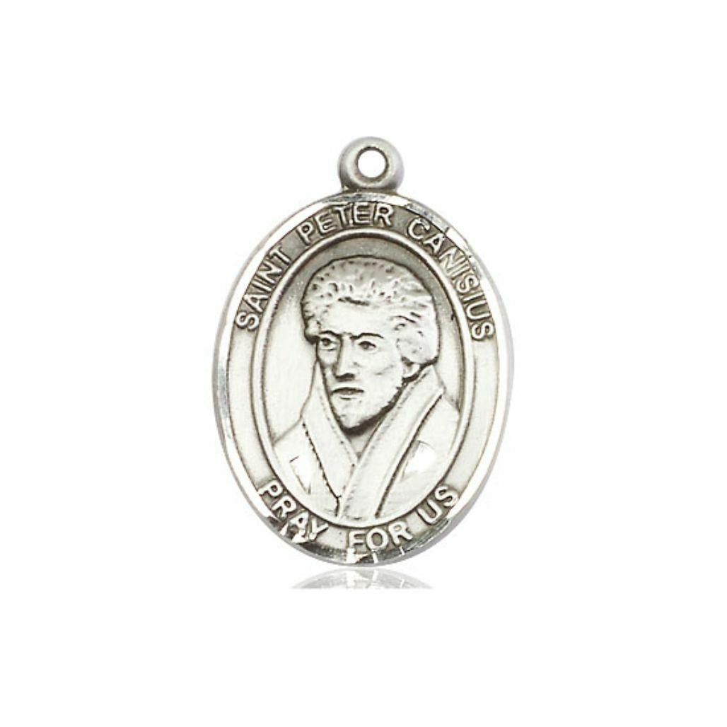 St Peter Canisius Medal - Sterling Silver Oval Pendant 3 Sizes
