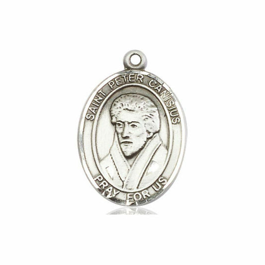 St Peter Canisius Medal - Sterling Silver Oval Pendant 3 Sizes