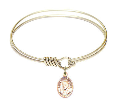 St. Peter Canisius Round Eye Hook Bangle Bracelet - Gold-Filled Charm - 6.25 Inch (9393GF)