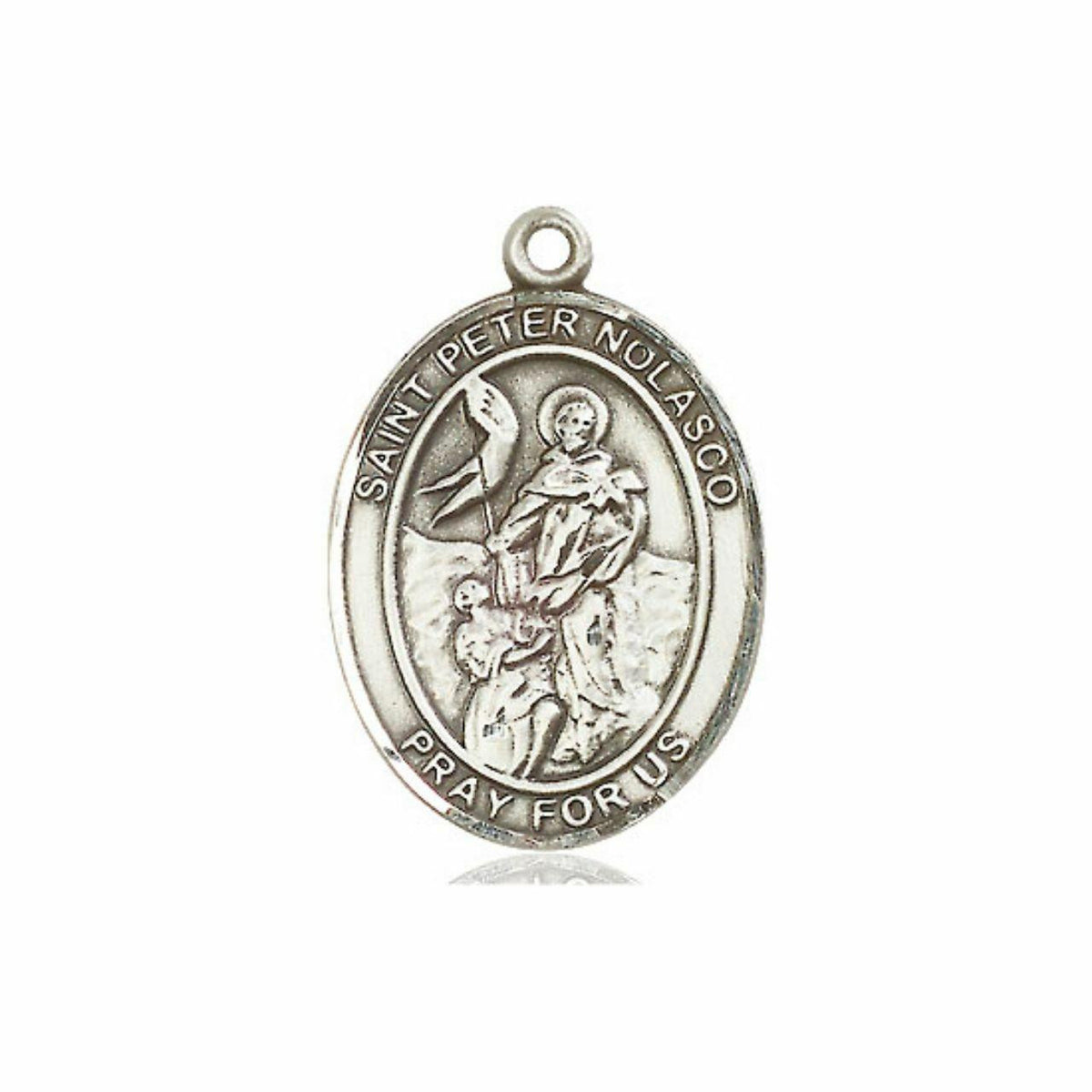 St Peter Nolasco Medal - Sterling Silver Oval Pendant 3 Sizes