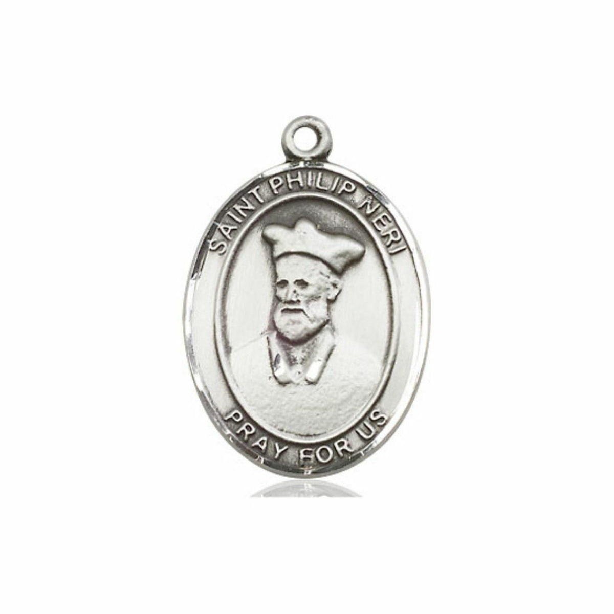 St Philip Neri Medal - Sterling Silver Oval Pendant 3 Sizes