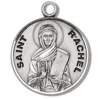 St Rachel Medal - Sterling Silver - On 18 Stainless Chain - Sterling Silver 7/8 x 3/4 Round Pendant