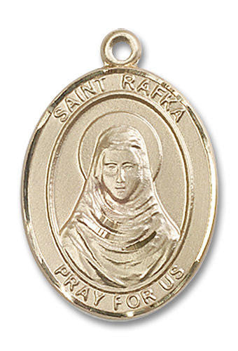 St Rafka of Smyrna Medal - 14kt Gold Oval Pendant 3 Sizes