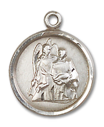 St Raphael Medal - Sterling Silver 5/8 x 1/2 Round Pendant 0601RASS