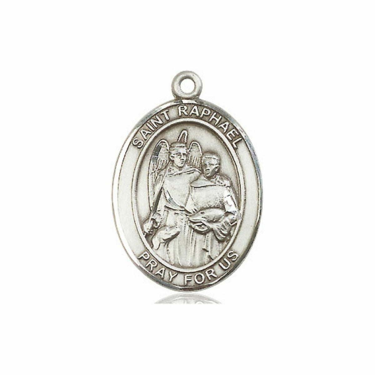 St Raphael Medal - Sterling Silver Oval Pendant 3 Sizes