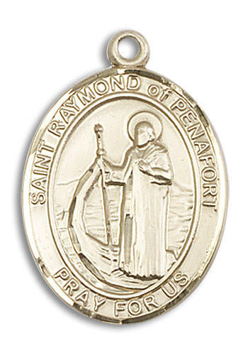St Raymond of Penafort Medal - 14kt Gold Oval Pendant 3 Sizes