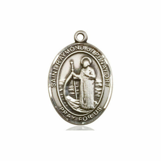 St Raymond of Penafort Medal - Sterling Silver Oval Pendant 3 Sizes