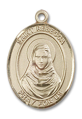 St Rebecca Medal - 14kt Gold Oval Pendant 3 Sizes