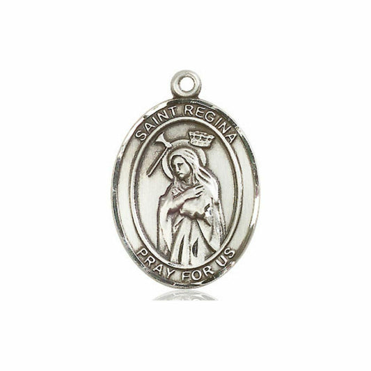 St Regina Medal - Sterling Silver Oval Pendant 3 Sizes