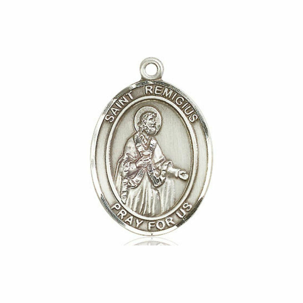 St Remigius Medal - Sterling Silver Oval Pendant 3 Sizes