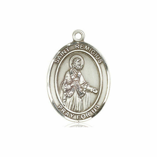 St Remigius Medal - Sterling Silver Oval Pendant 3 Sizes