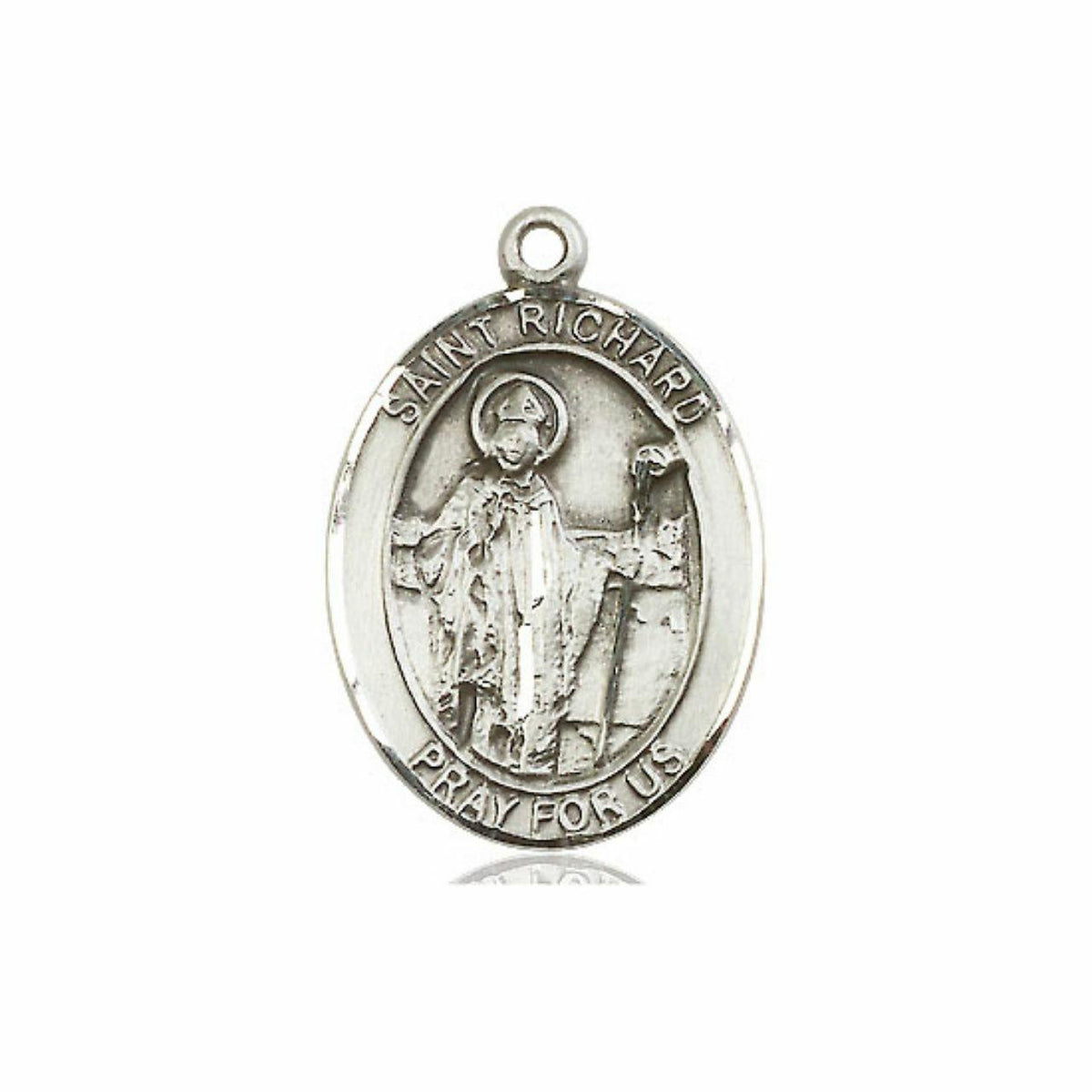 St Richard Medal - Sterling Silver Oval Pendant 3 Sizes
