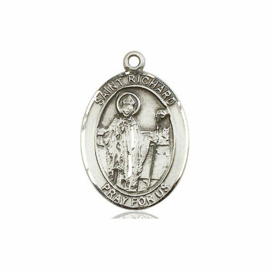 St Richard Medal - Sterling Silver Oval Pendant 3 Sizes