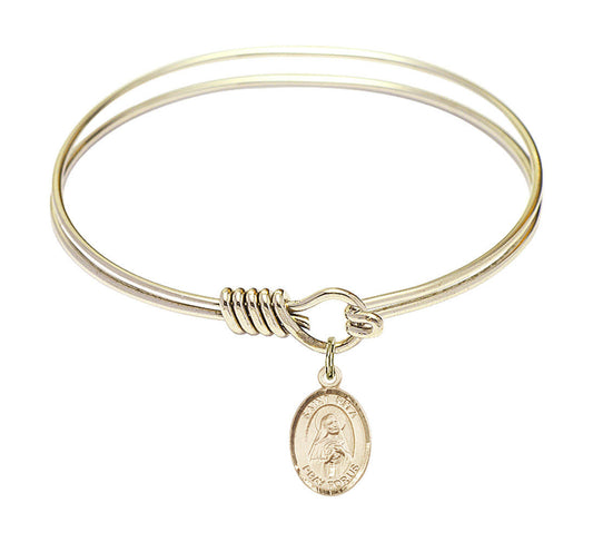 St Ritan of Cascia Round Eye Hook Bangle Bracelet - Gold-Filled Charm - 6.25 Inch 9094GF