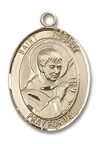 St Robert Medal - 14kt Gold Oval Pendant 3 Sizes
