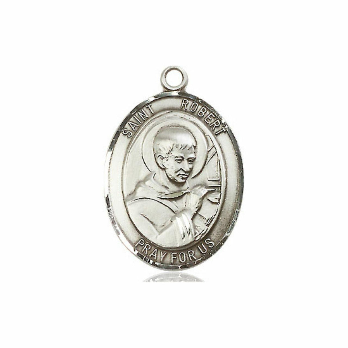 St Robert Medal - Sterling Silver Oval Pendant 3 Sizes