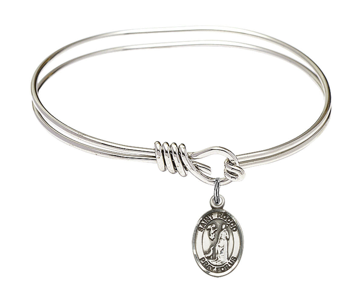 St Rocco Eye Hook Bangle Bracelet - Sterling Silver Charm 9377SS