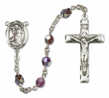 St. Rocco Sterling Silver Rosary - 10 Color Options (8377/0644)