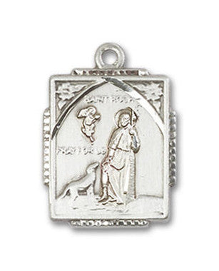 St. Roch Medal - Sterling Silver 3/4" x 1/2" Rectangular Pendant (0804rhSS)