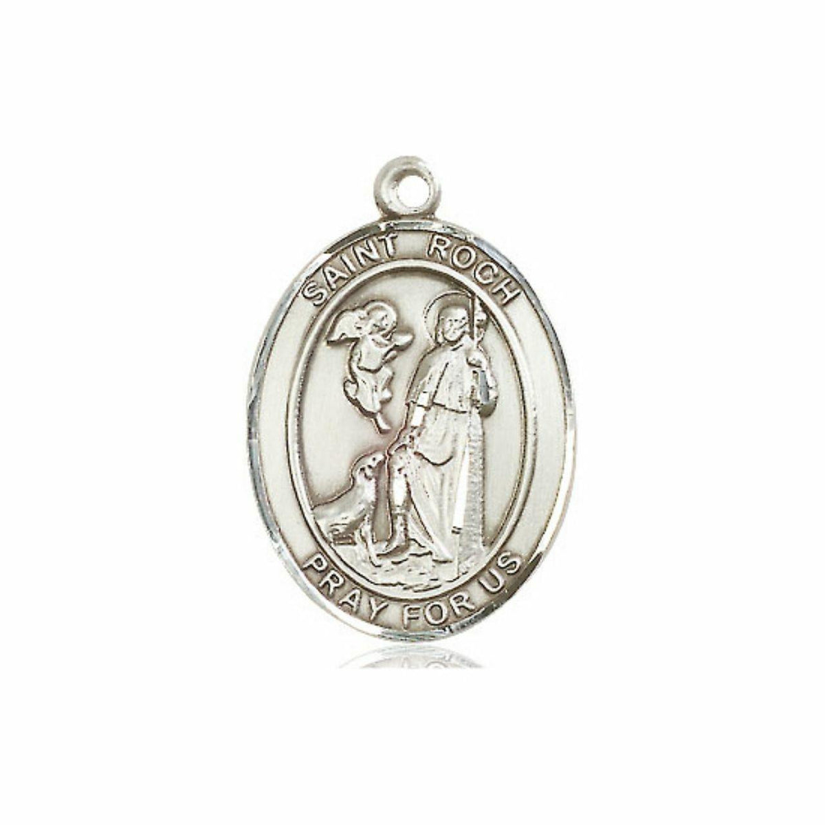 St Roch Medal - Sterling Silver Oval Pendant 3 Sizes