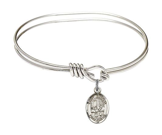 St Rosalia Eye Hook Bangle Bracelet - Sterling Silver Charm 9309SS
