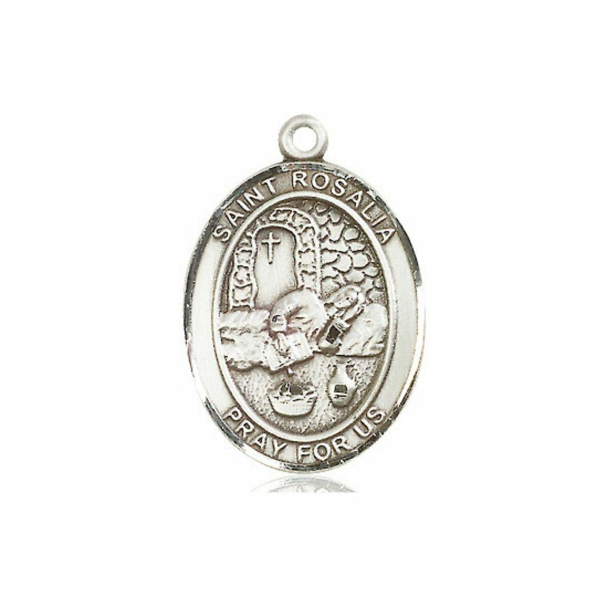 St Rosalia Medal - Sterling Silver Oval Pendant 3 Sizes