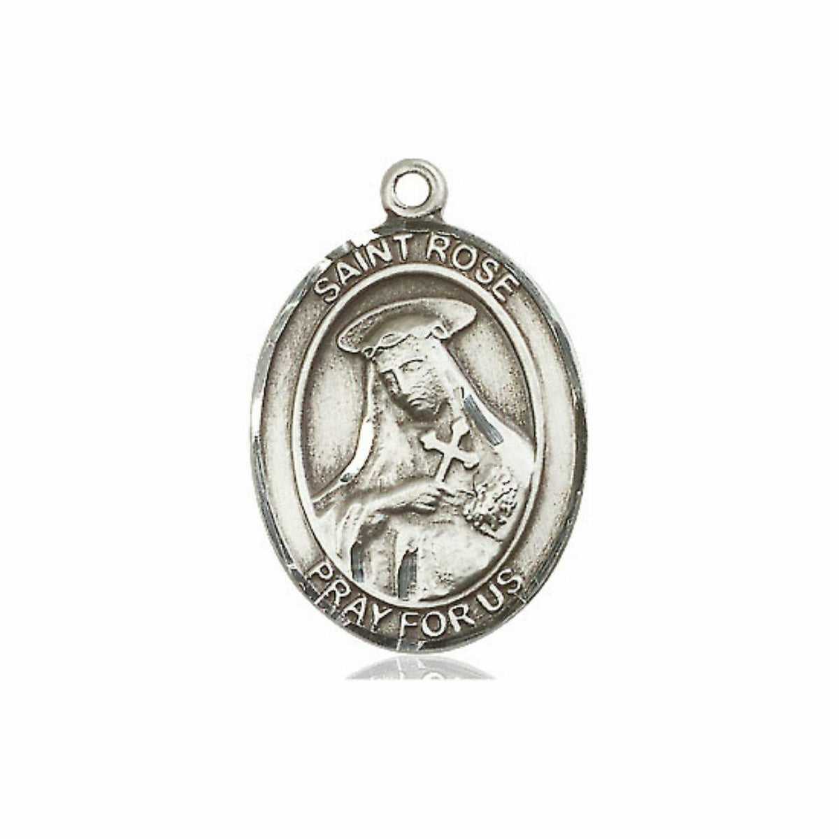 St Rose Medal - Sterling Silver Oval Pendant 3 Sizes