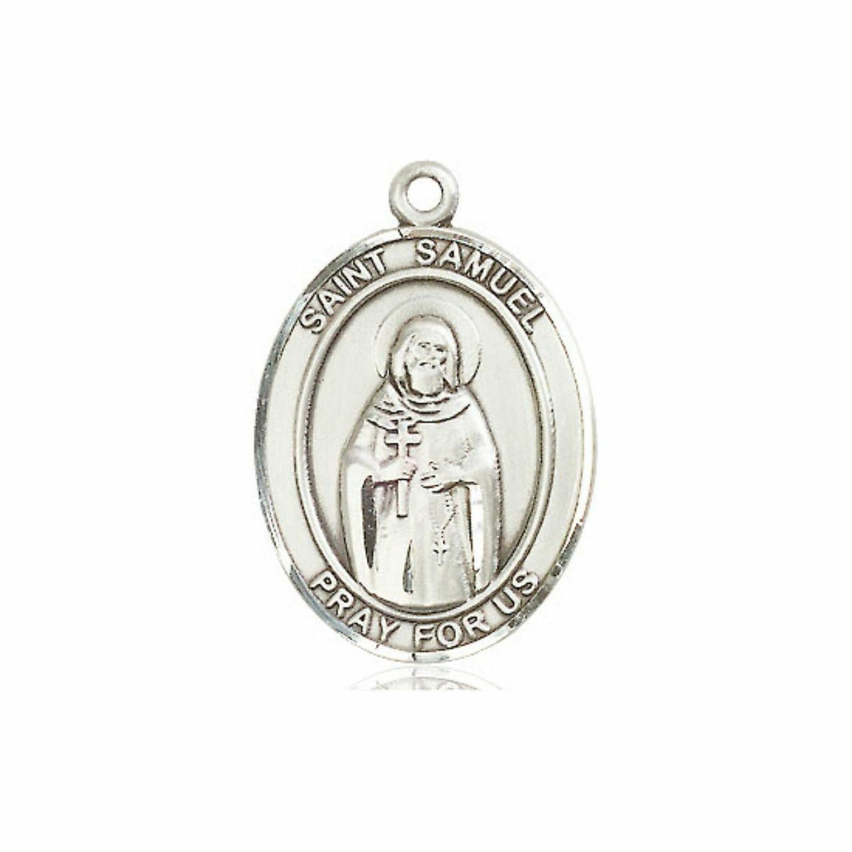 St Samuel Medal - Sterling Silver Oval Pendant 3 Sizes