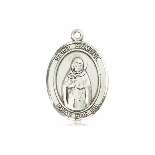 St Samuel Medal - Sterling Silver Oval Pendant 3 Sizes