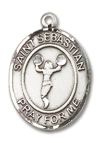 St Sebastian Cheerleading Medal - Sterling Silver Oval Pendant 2 Sizes