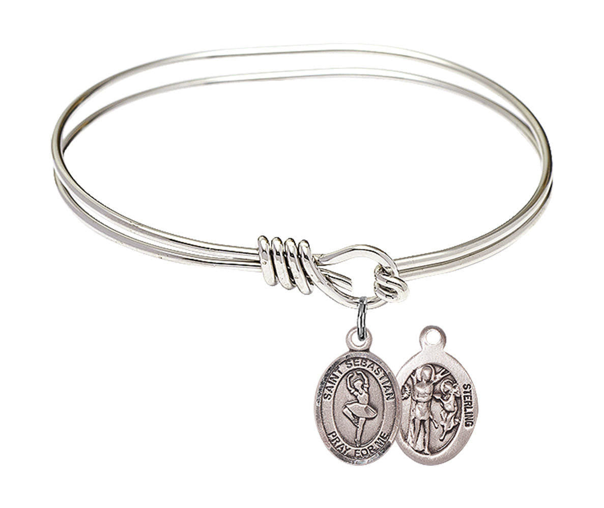 St Sebastian - Dance Eye Hook Bangle Bracelet - Sterling Silver Charm 9173SS