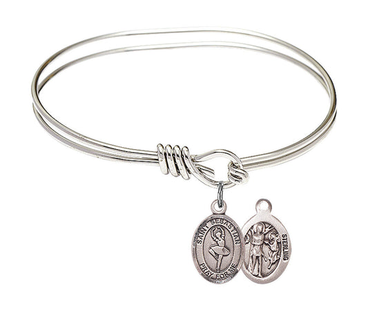 St Sebastian - Dance Eye Hook Bangle Bracelet - Sterling Silver Charm 9173SS