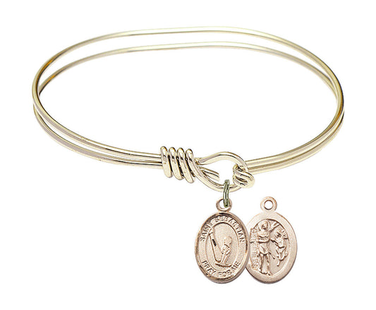 St Sebastian - Gymnastics Eye Hook Bangle Bracelet - Gold-Filled Charm 9172GF