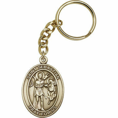 St. Sebastian Keychain - Gold Finish