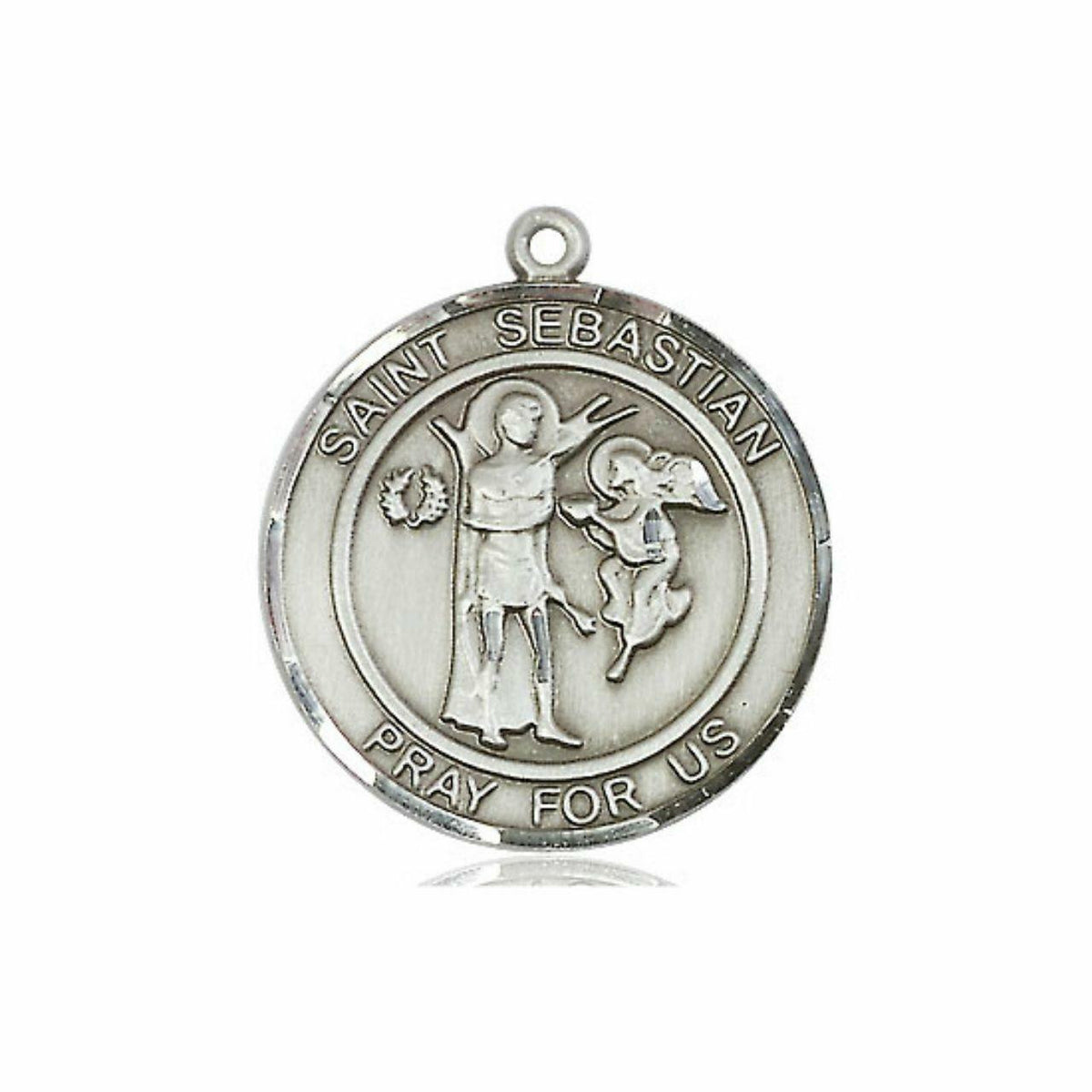 St Sebastian Medal - Sterling Silver Round Pendant 2 Sizes