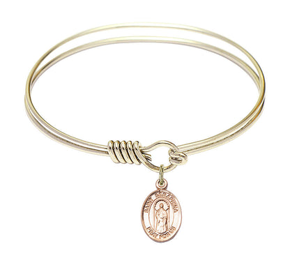 St Seraphina Round Eye Hook Bangle Bracelet - Gold-Filled Charm - 6.25 Inch 9405GF