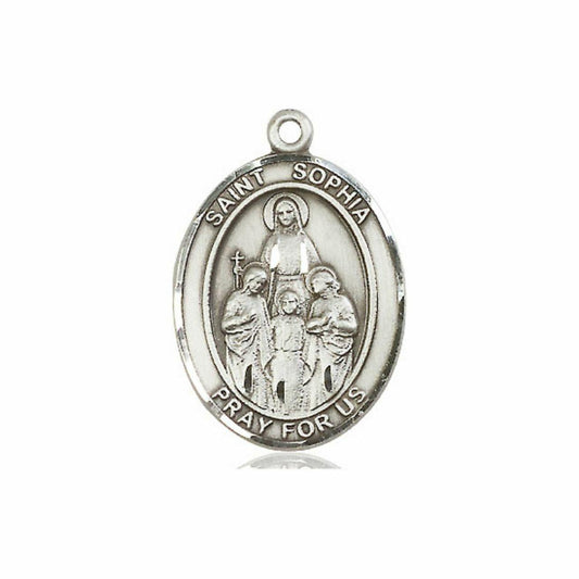 St Sophia Medal - Sterling Silver Oval Pendant 3 Sizes