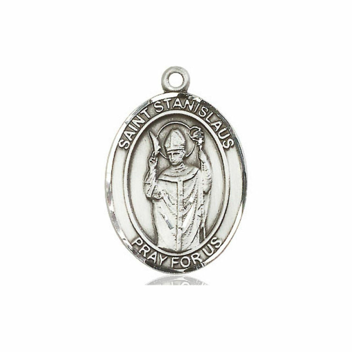 St Stanislaus Medal - Sterling Silver Oval Pendant 3 Sizes