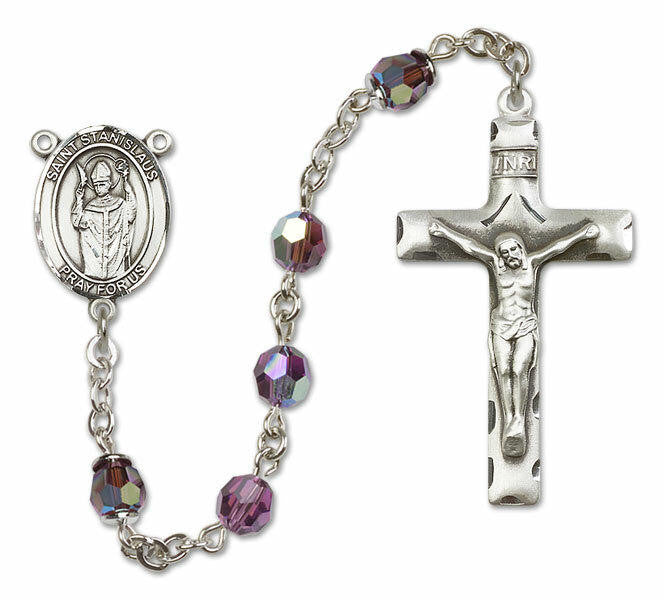 St Stanislaus Sterling Silver Rosary - 16 Color Options 8124/0644