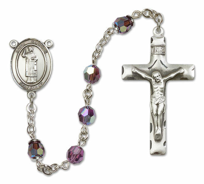 St Stephen The Martyr Sterling Silver Rosary - 16 Color Options 8104/0644