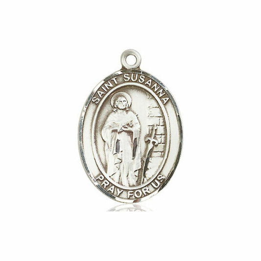 St Susanna Medal - Sterling Silver Oval Pendant 3 Sizes
