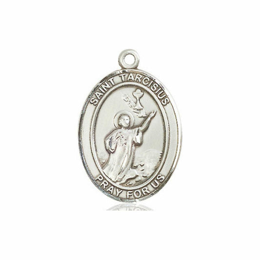 St Tarcisius Medal - Sterling Silver Oval Pendant 3 Sizes