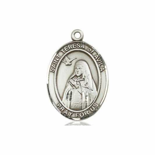 St Teresa of Avila Medal - Sterling Silver Oval Pendant 3 Sizes