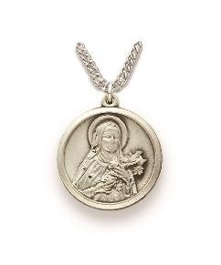 St Theresa Necklace - Sterling Silver Medal on 20 Stainless Chain SM1025SH