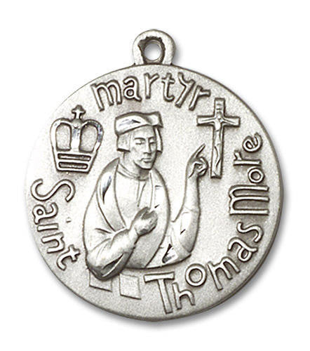 St Thomas More Martyr Medal - Sterling Silver Round Pendant 2 Sizes