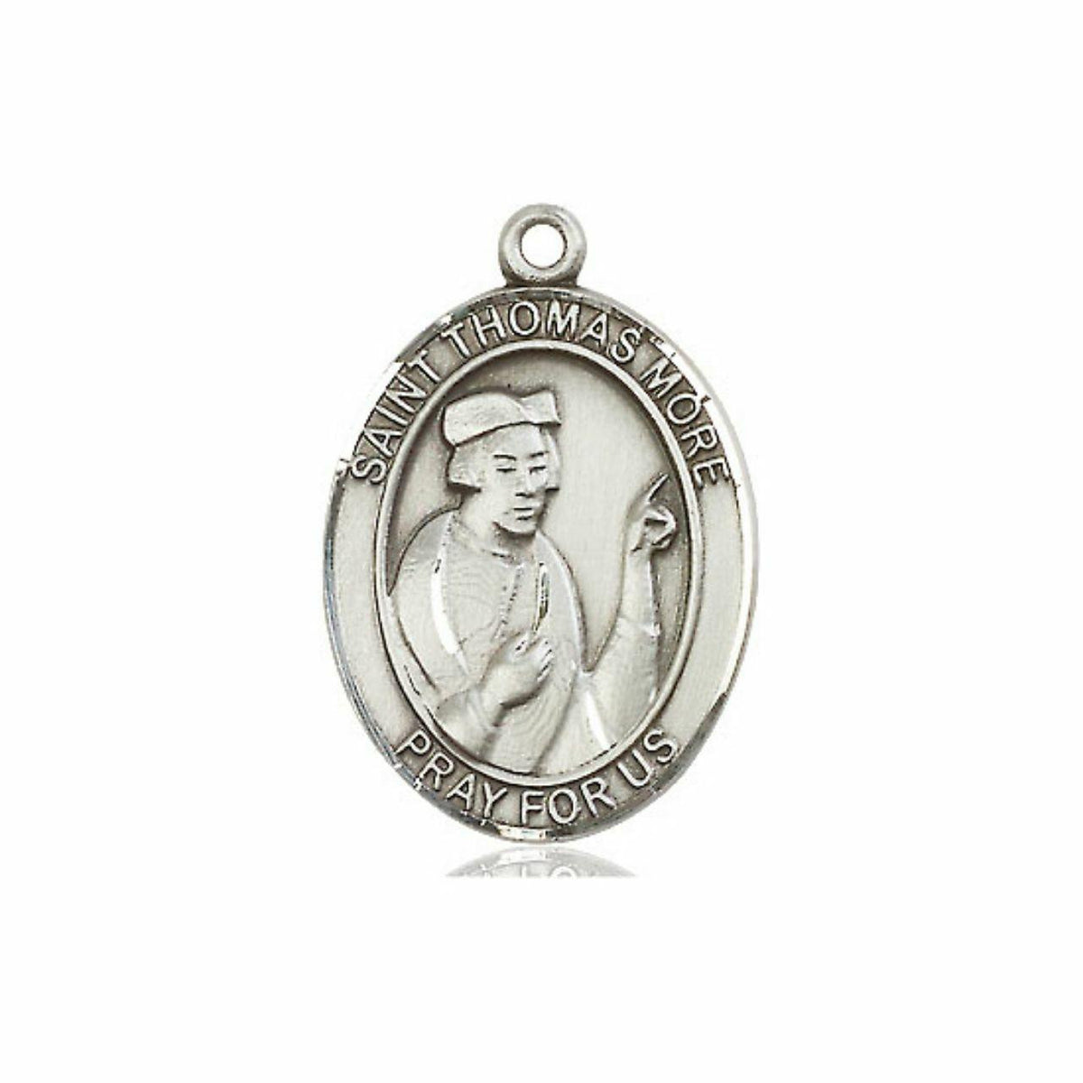 St Thomas More Medal - Sterling Silver Oval Pendant 3 Sizes