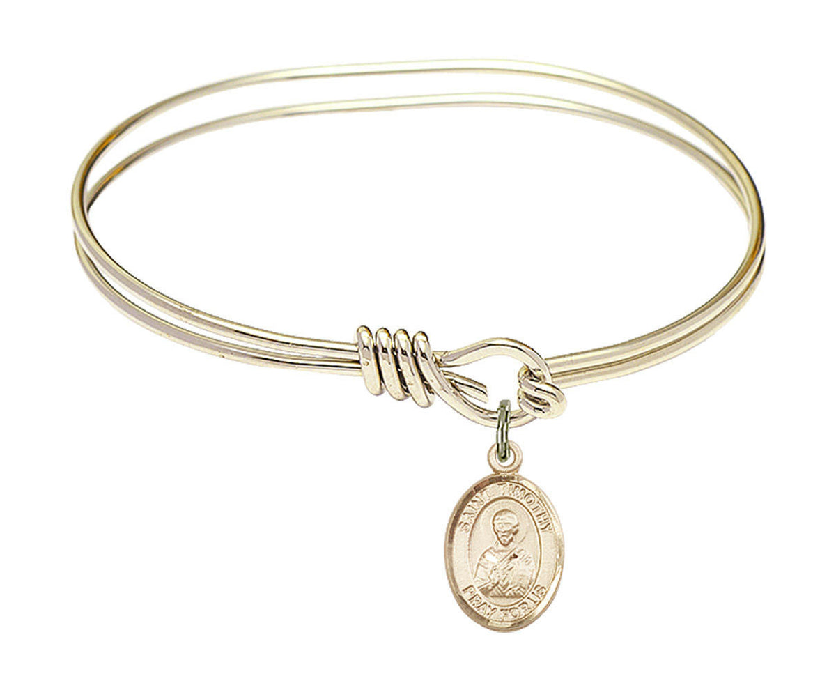 St Timothy Eye Hook Bangle Bracelet - Gold-Filled Charm 9105GF